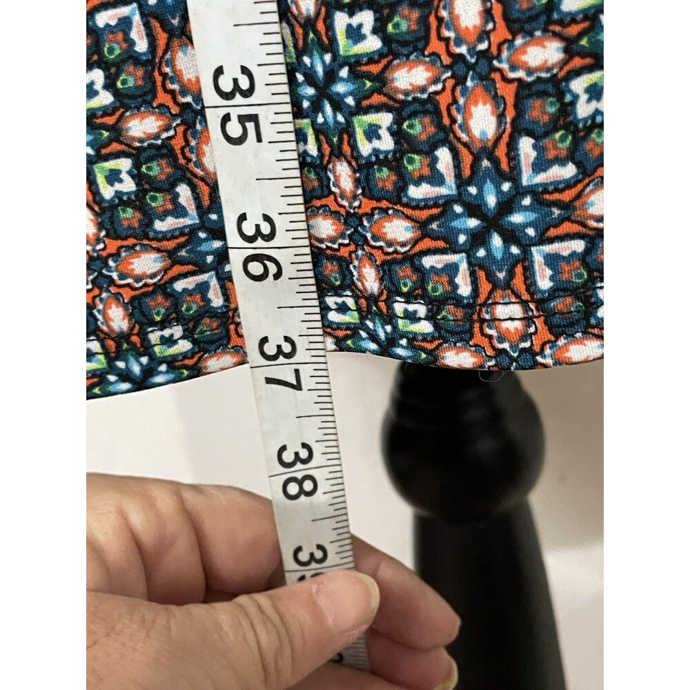 MSK Vibrant Colorful Boho Floral Patch Print Flared Sleeve Shift Dress Large - Picture 8 of 8